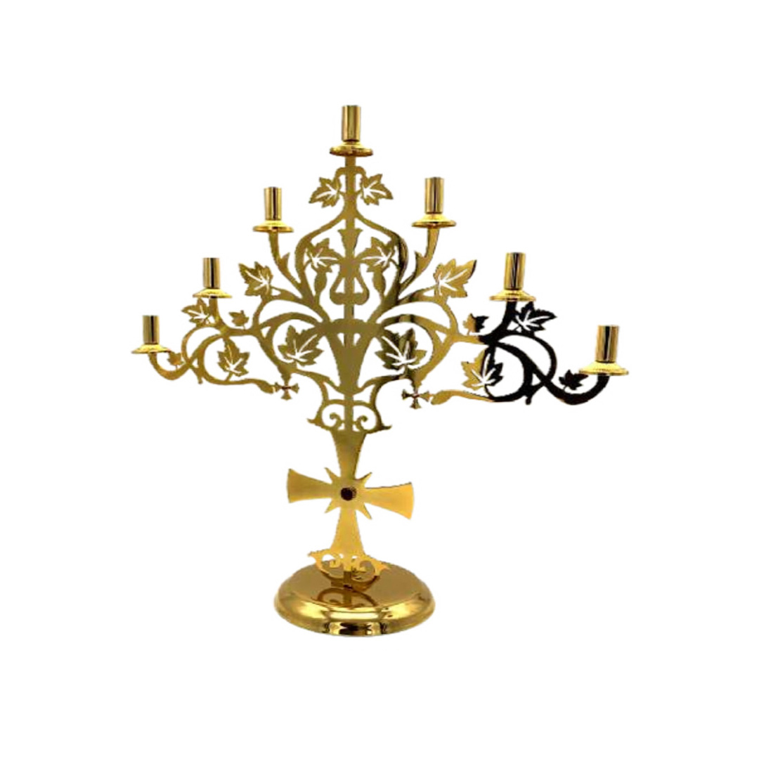 Seven Light Vigil Lamp Gold Paint